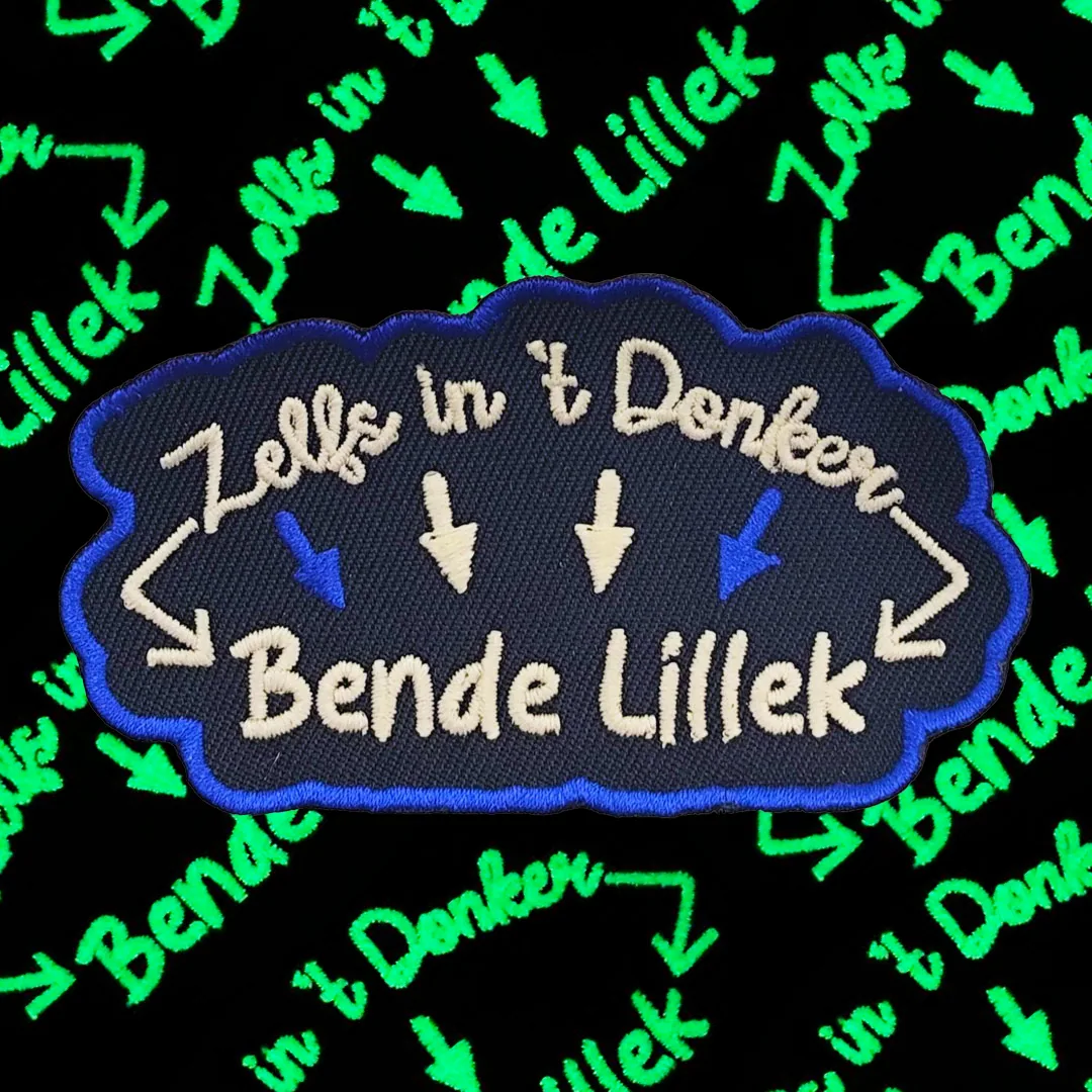 Zelfs In 't Donker Bende Lillek - Glow In The Dark Embleem - Blauw